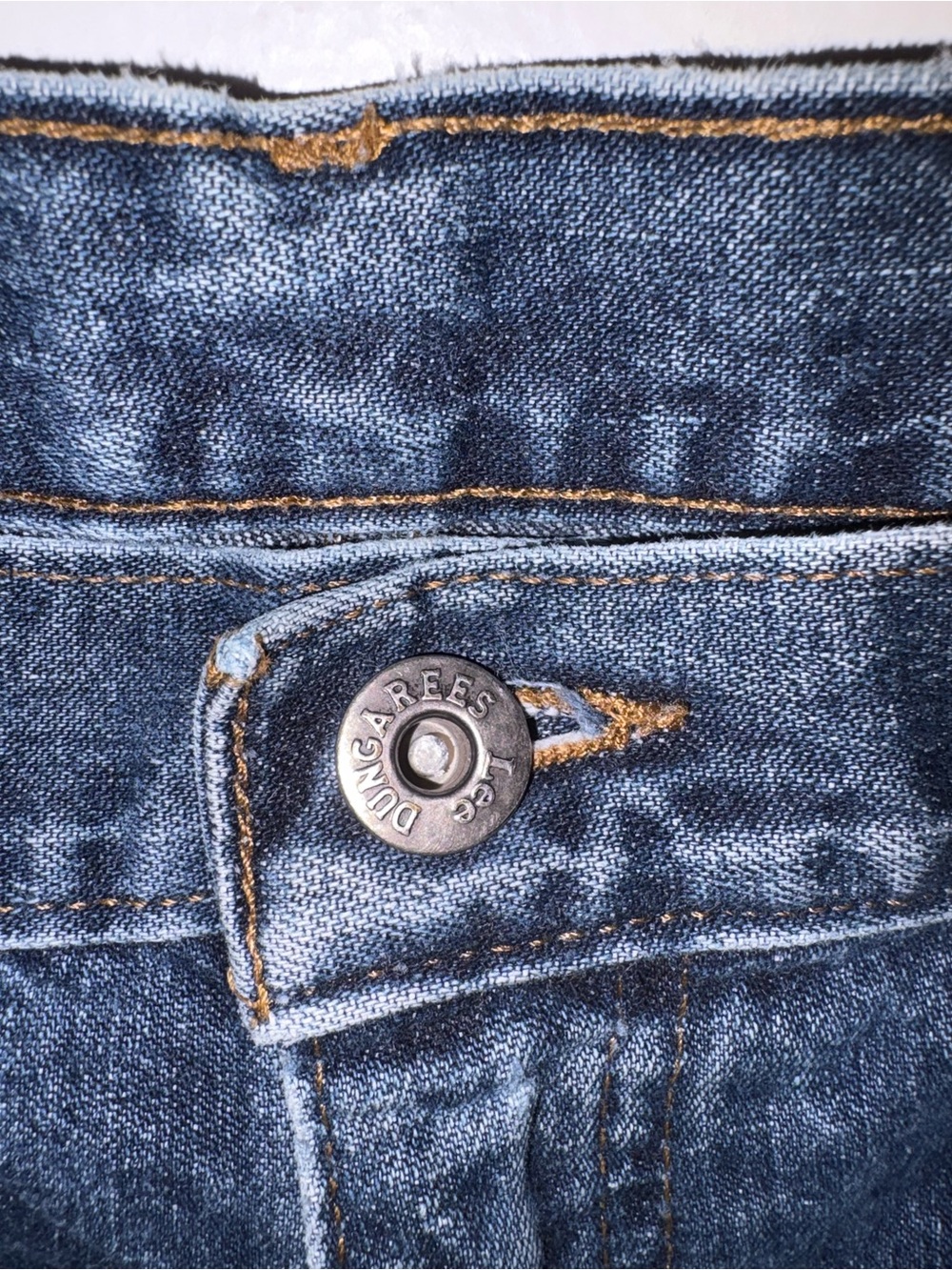 LEE Dungarees Mid Rise Blue Denim Star Pocket Stud Women's Shorts size 31 12 - Picture 5 of 5